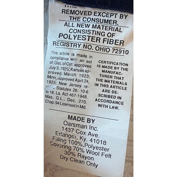 Air Force Academy Colorado Springs Pillow Wool Embroidered Oarsman NEW 12"x12" - Picture 7 of 7